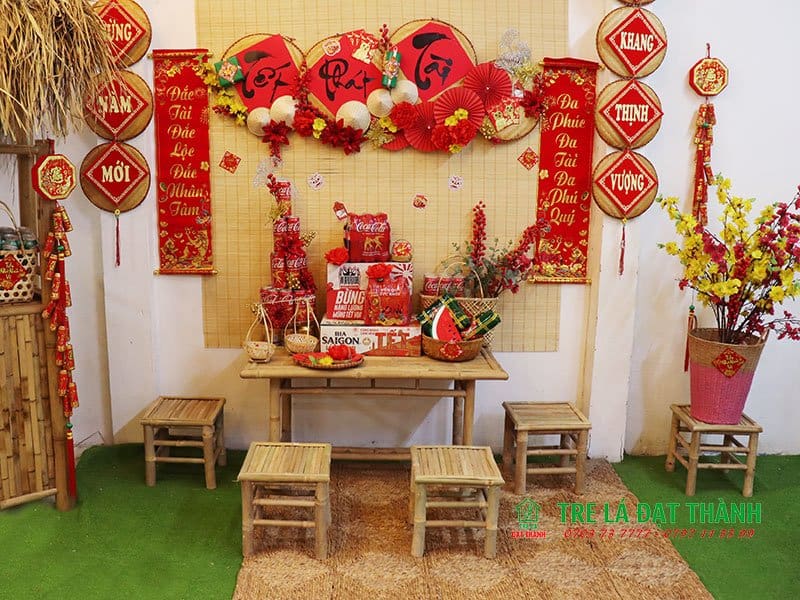 Bàn Ghế Tre Trang Trí Tết - BGTTTT002